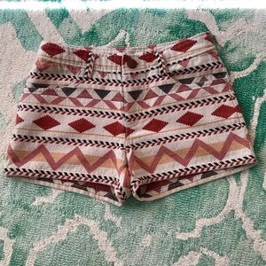 BB Dakota Tribal Print Shorts, Sz 0
